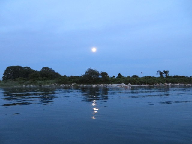 A full moon over Pine Island