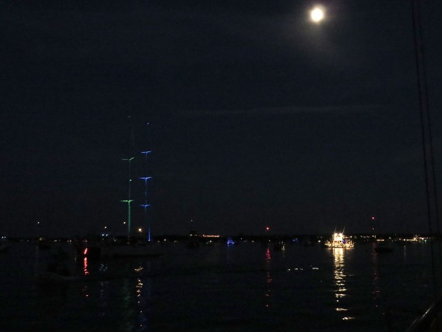 The harbor lights at night