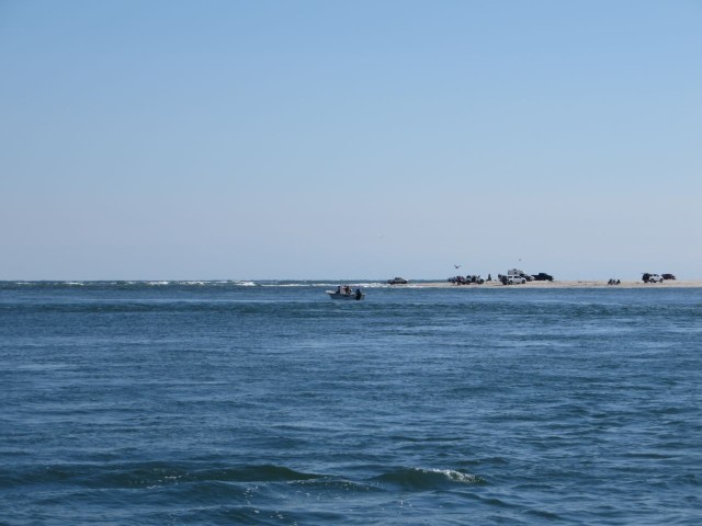 A view of the ocean through the Carolina Beach Inlet