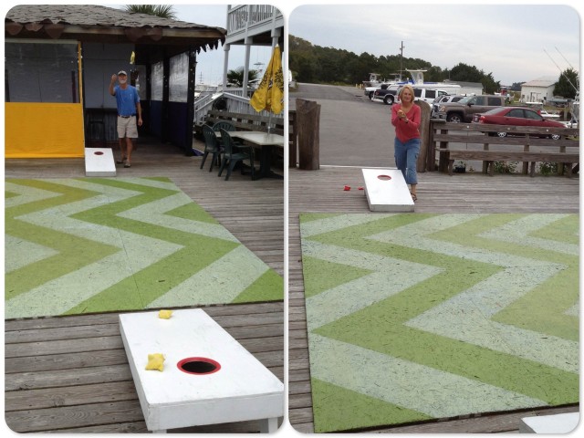 How else do you pass the time while waiting for the laundry to dry? A game of corn hole!