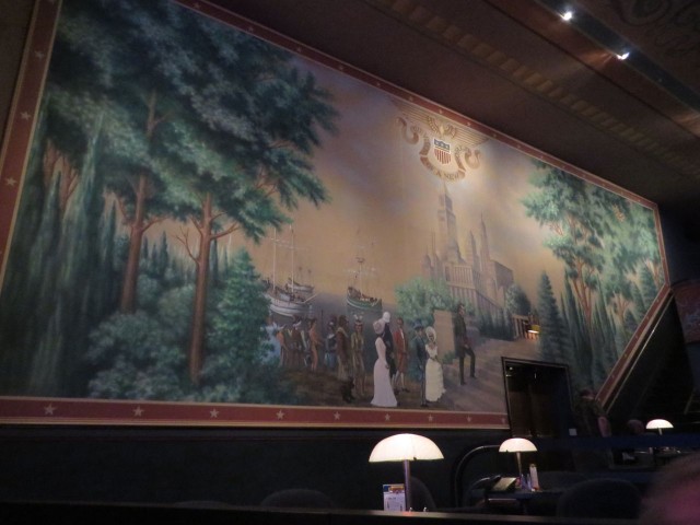 Mural decorating one side of the theater