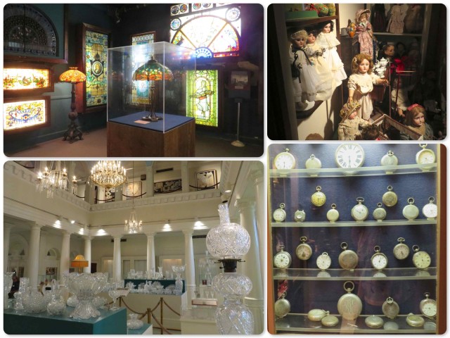 COLLECTIONS! Just a sampling - Tiffany stained glass, Victorian dolls, Pocket watches, American cut glass
