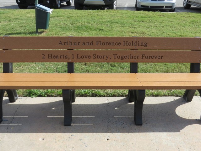 The dedication on this bench along the waterfront caught my eye! 