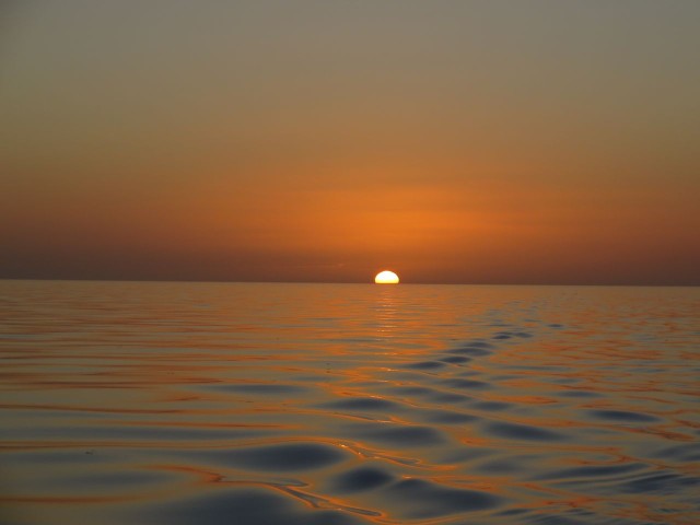 The sun set behind us over Little Bahama Bank