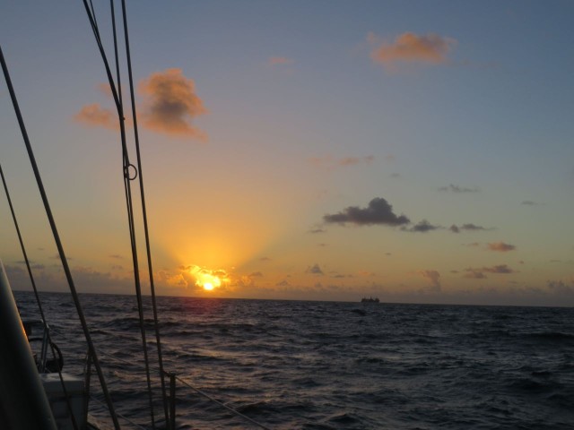 The sunrises over the Gulf Stream