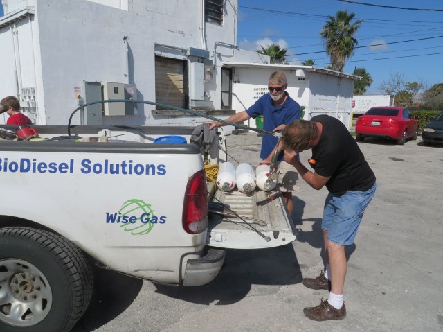 Getting our CNG tanks filled by WiseGas