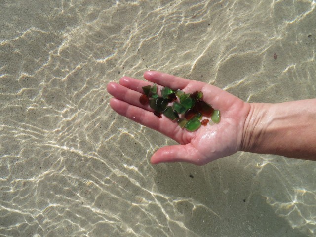 Our first Bahama sea glass!