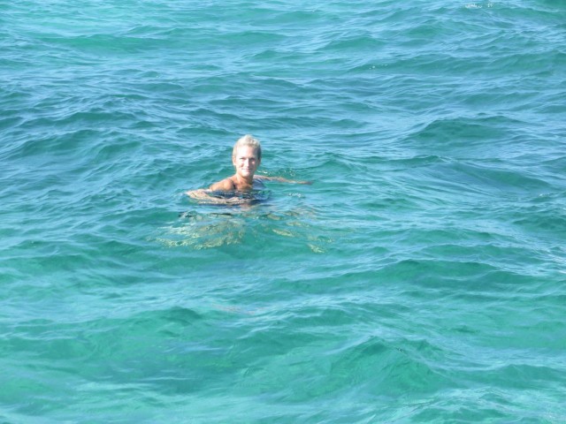 This is more my idea of fun - swimming in the clear gorgeous water right off the boat. 