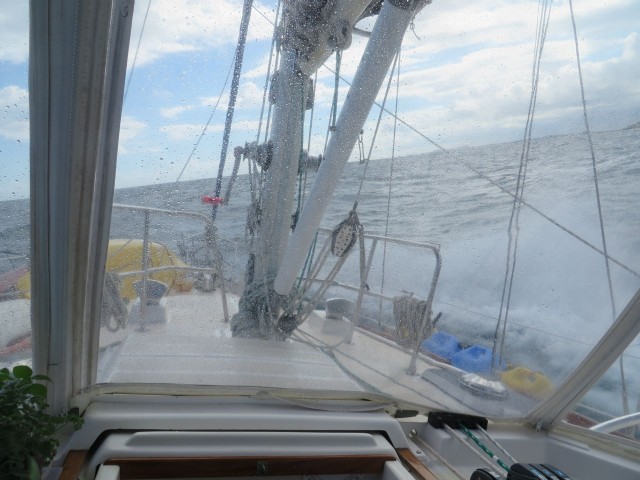 We had quite a ride - higher seas than expected and lots of water over the bow!