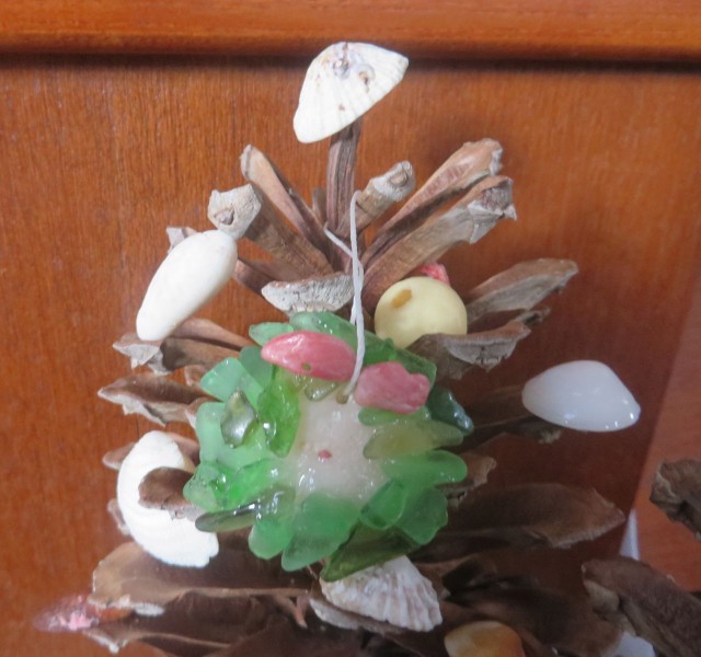 Our little sea glass Christmas wreath