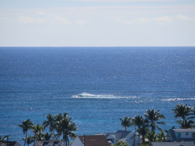 With the zoom lens you can even see the breaking waves on a reef on the eastern shore.