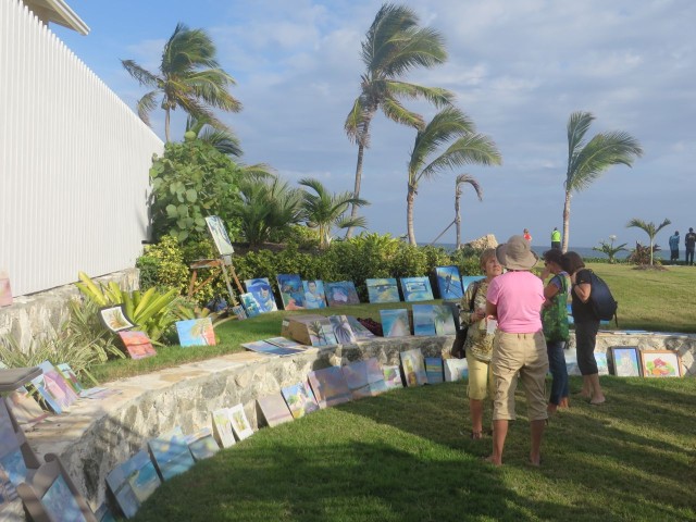 The paintings were displayed in this wonderful outdoor setting. 