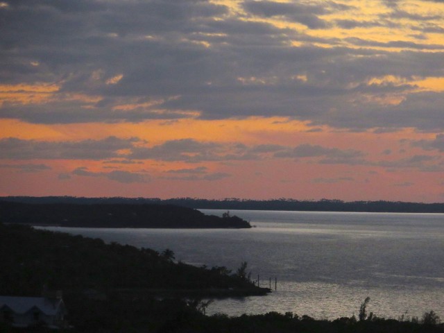 Looking westward at the sunset from Elbow Reef Lighthouse