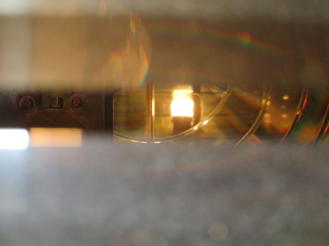 A view of the flame between the lenses