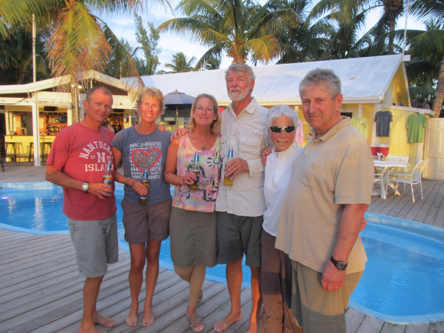 Shennecossett Yacht CLub REunion in the Abacos - the crews of Cutting Class, Kindred Spirit, and Aurora