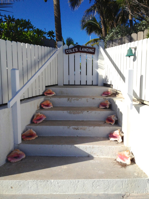 Entrance to a cottage on the beach road.  