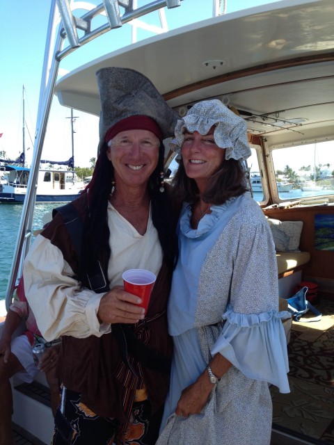 Rick as the pirate (Johnny Depp's twin) and LouAnne as Wyannie Malone, Loyalist.