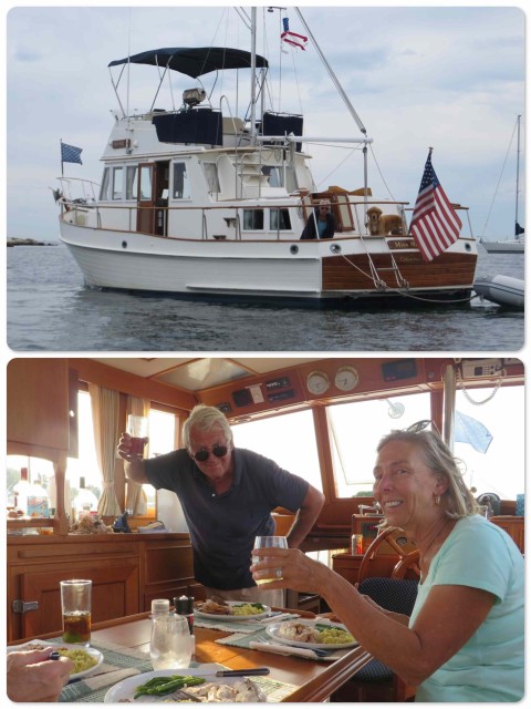 ~ Miss Maggie on the mooring ~ A toast from Bruce