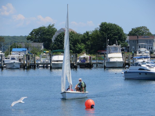 Al still gets a chance to do some sailing during the SYC Dock Races.