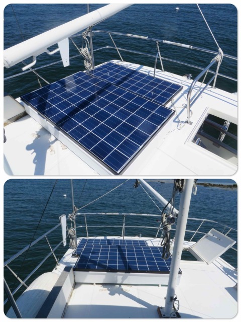 Solar installed ont eh flybridge - plenty of room!