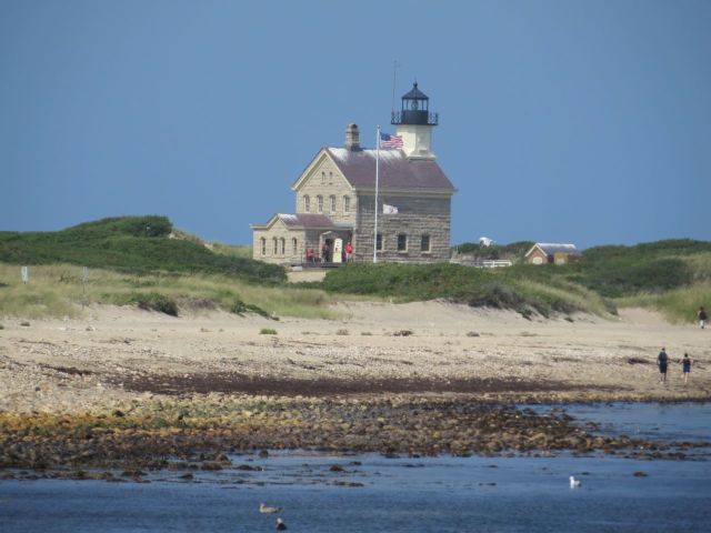 Block Island North Light, now a museum. After the 5 mile bike ride, we walked another half mile to it.