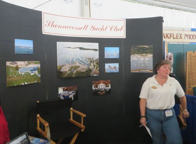 SYC Membership Booth – Shennecossett Yacht Club has a booth at the boat show. We “worked” it for two hours and enjoyed Karen’s company very much. She does an amazing job putting this all together.