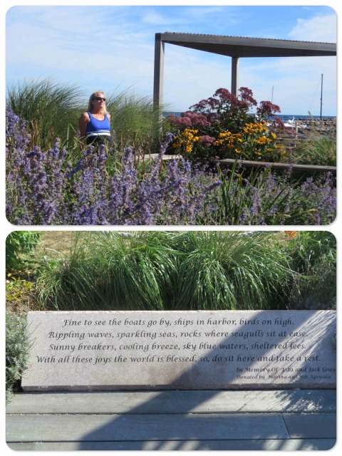 A little park along the Old Harbor. The quote on the bench says: 