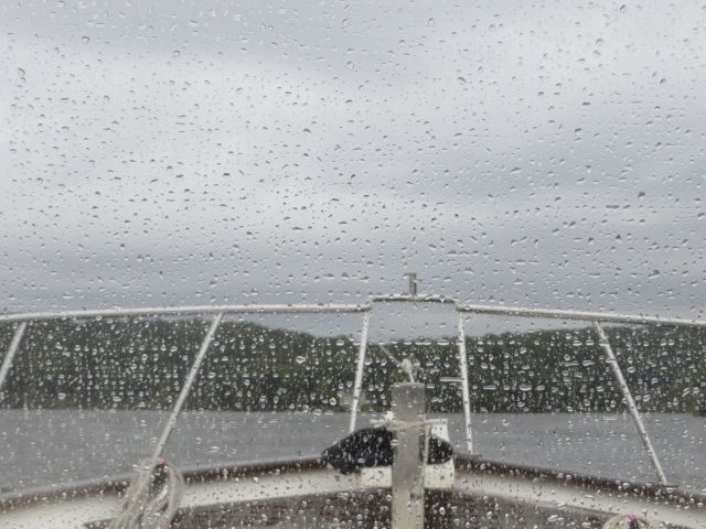 Just as we reached Hamburg Cove, north of Essex, the gray and cloudy day added  wet to its weather description.  