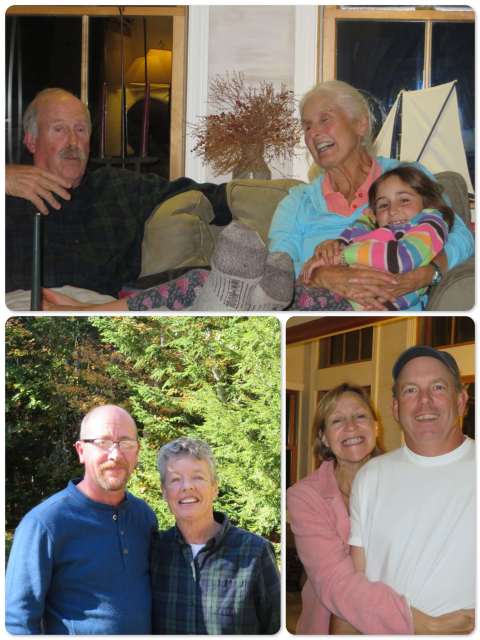 ~ Sam and Kayda with Cedar, their granddaughter ~ Peter and Laurie ~ John and Carol