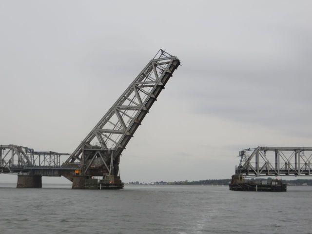 Waiting for bridges to open reminded us of our trip down the ICW one year ago. 