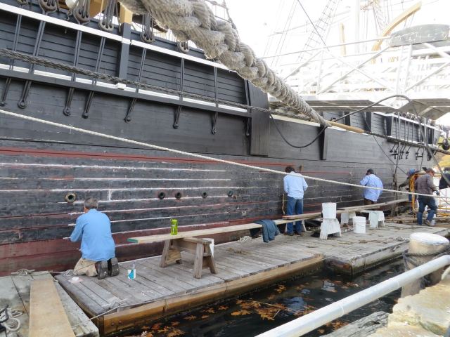 The work of restoration never ends on an old vessel.