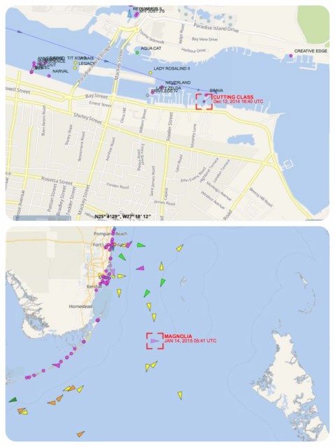 AIS on Marine Traffic and Vessel Finder websites.