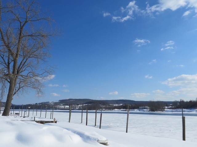 A view of the Connecticut River from Riverside Marina in Portland. That's ice out that.