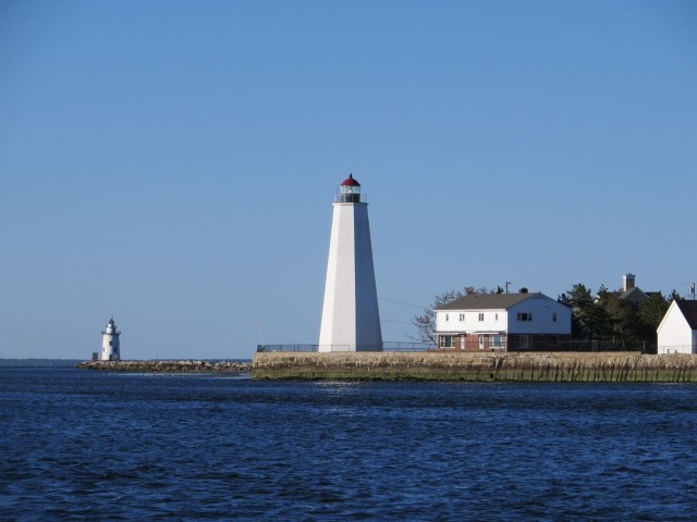 Captured a quick view of both Saybrook lighthouses, Lynde Point first and Saybrook Point Light at the end of the breakwater.