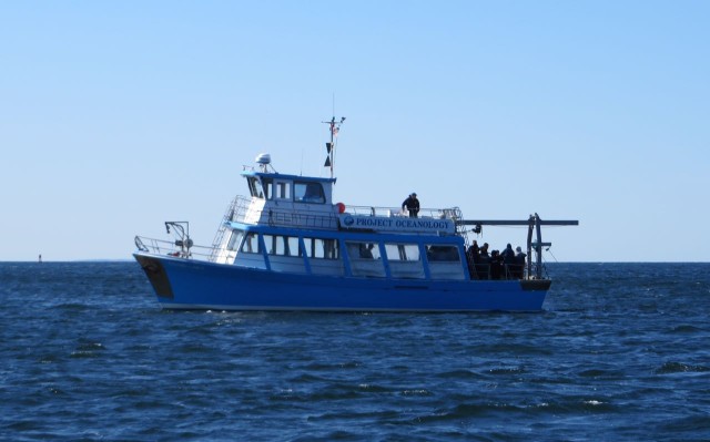 The Project Oceanology boat out of UCONN's Avery campus was also out that morning.