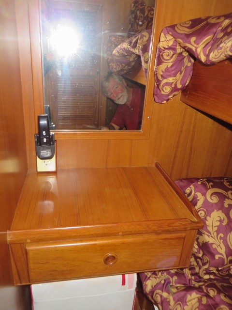 This is the mirror in the guest cabin. That wall backs on the galley.