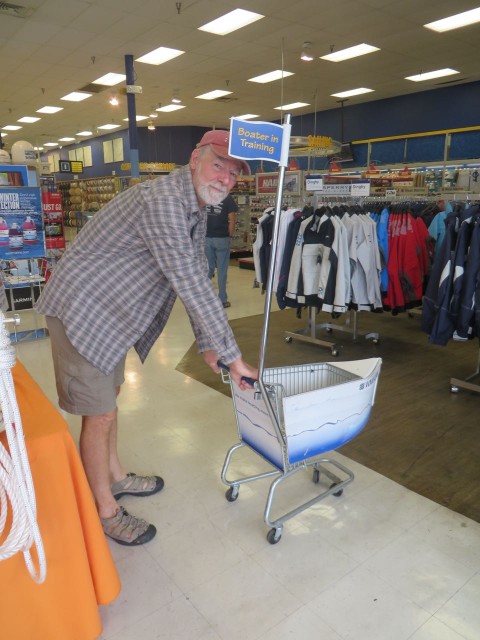 This West Marine had the cutest little shopping carts - "Boater in Training." Think Al might be beyond the training phase.