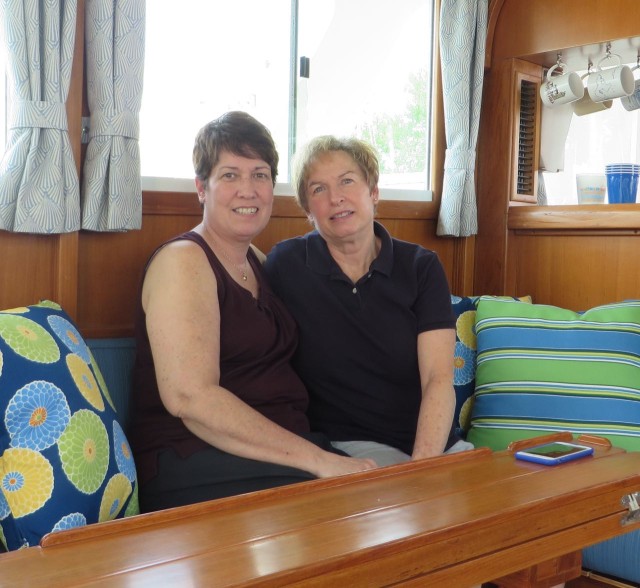 My sister, Lisa and her wife, Jeanne, visited us here in Connecticut and had a tour of the boat. 