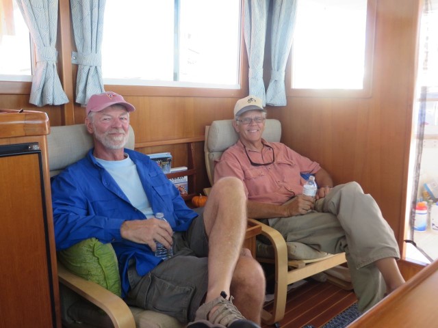 Don drove over later to visit us in Morehead City. The two Captains are enjoying a beer and boat talk. It just happened to be Don's birthday!