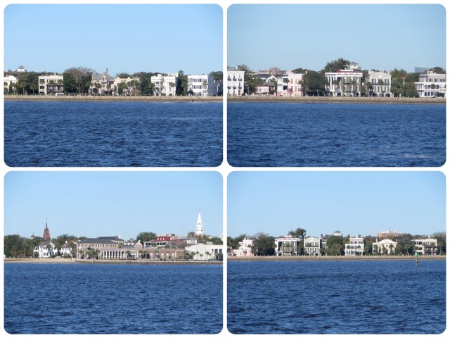 The mansions along the Battery on East Bay Street as seen from Kindred Spirit on the water.