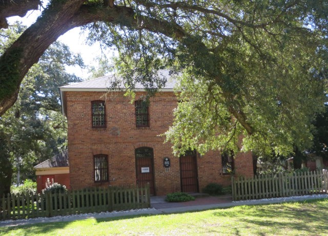 The old jail. Rev pointed out the repaired brick to the lower right of the top left window. A prisoner escaped by digging through there. Really????