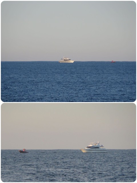 This is a 92-foot yacht being towed by Boat US, that tiny little red boat. We watched and listened to it on the VHF for a few hours late in the afternoon until it passed behind us to go in for a necessary engine repair. Even fancy boats have problems- Bigger boat = bigger problems??