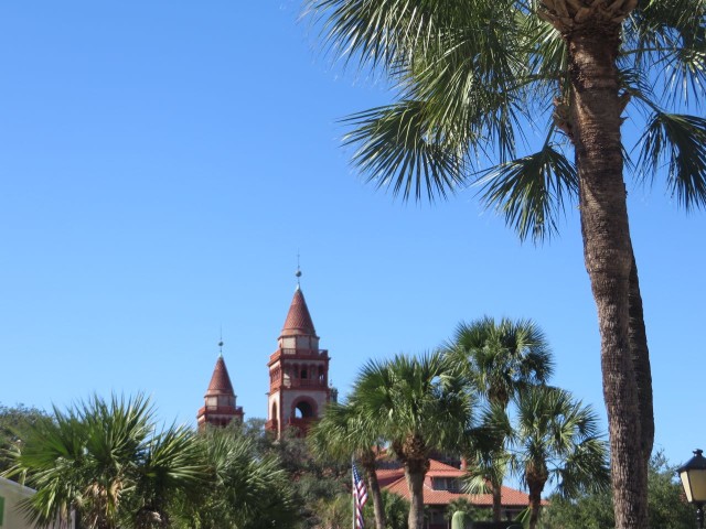 The top of Flagler College. We fondly remembered our tour of the college. Fascinating architecture.