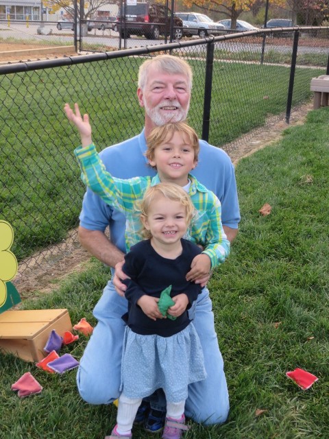 Papa Al with Aaron and Ella, our Delaware grandchildren.