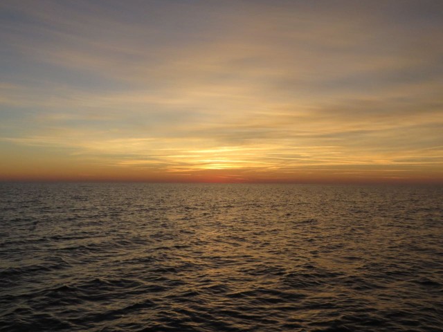 The sun sinks below the horizon.