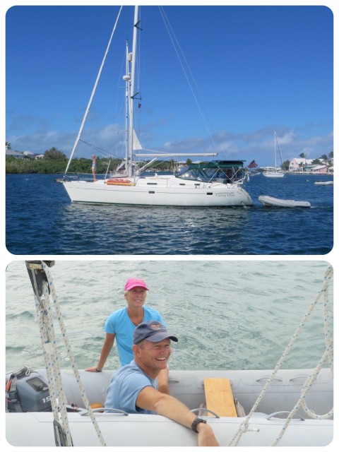 Cutting Class, a Beneteau 38, and her crew, Dan and Marcia.