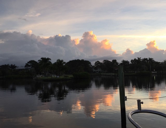 Early Wednesday morning, just before we left the dock. So calm and peaceful, even if it was damp and humid.