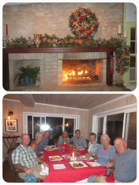 Christmas dinner with our "water family" at the Abaco Inn. Peter, Marcia, Dan, me, Al, Laurie, Kayda, and Sam