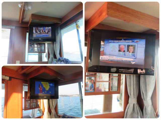 Much to our surprise, we had really good tv reception in Marsh Harbour!! First time on the entire trip, since September . We enjoyed the morning news as we had breakfast and coffee, but soon learned that no much has changed. 