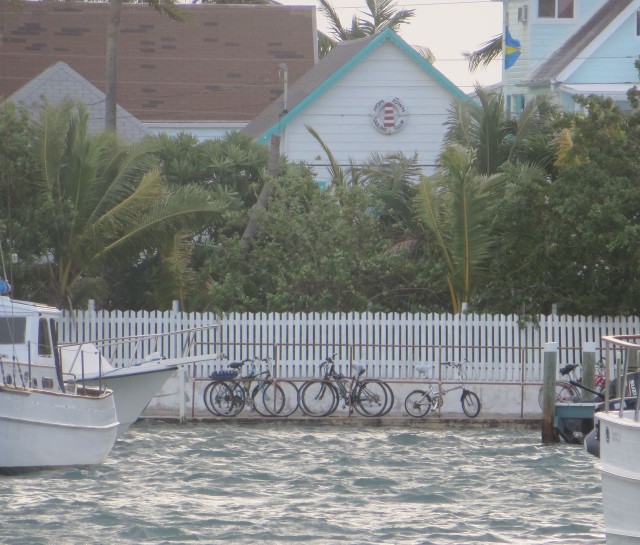 The full moon tides brought higher and lower tides than typical. From the deck of Kindred Spirit we could see our bicycles on land, it almost looked like they were sitting on the water.